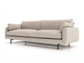 Divano lineare - tessuto-metallo - 214x88x78 cm - beige-nero - stile moderno