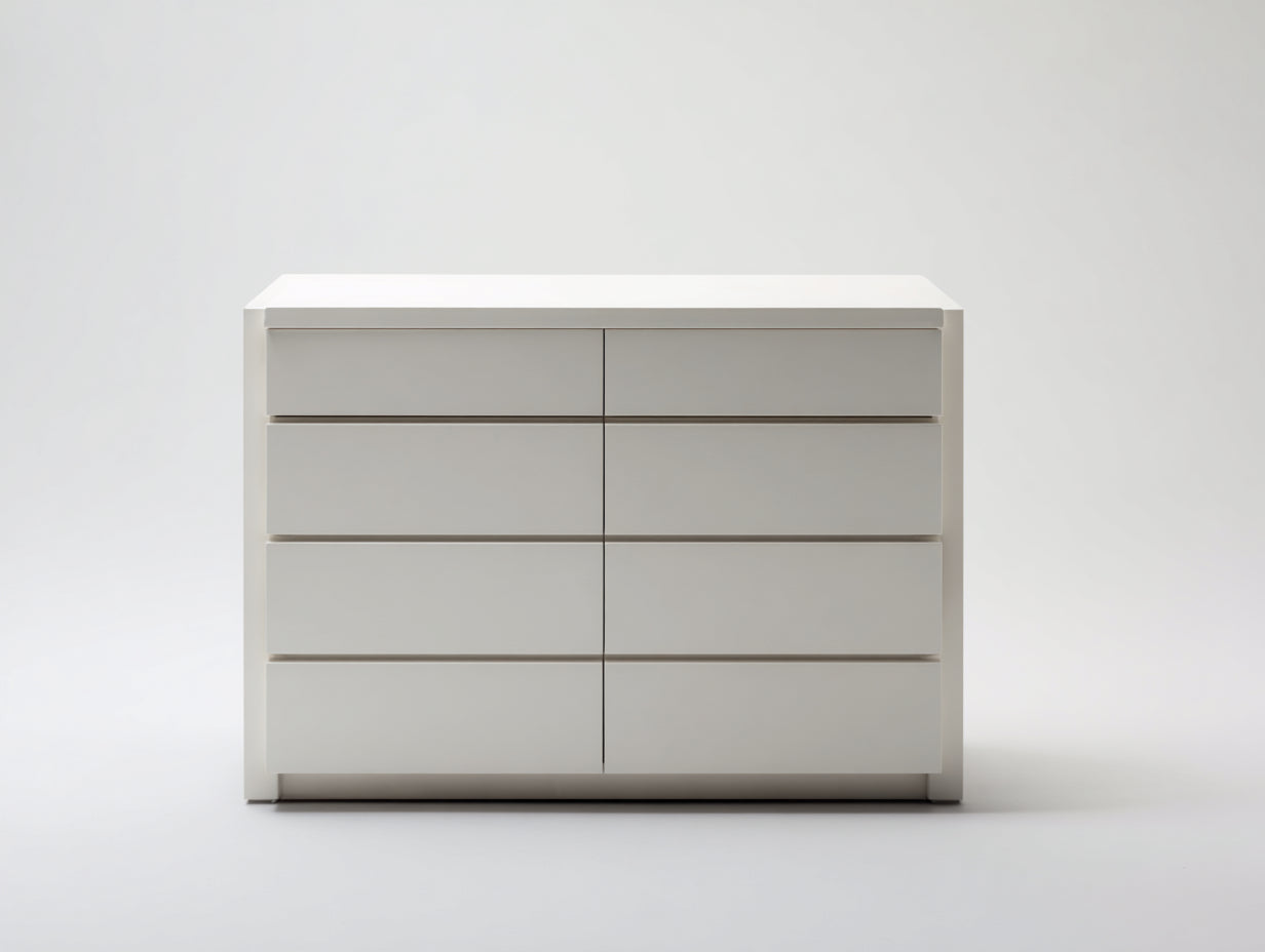 Comodino - legno - 112x48x86 cm - bianco - stile contemporaneo