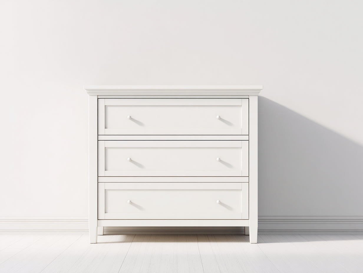 Comodino - legno - 86x43x78 cm - bianco - stile classico