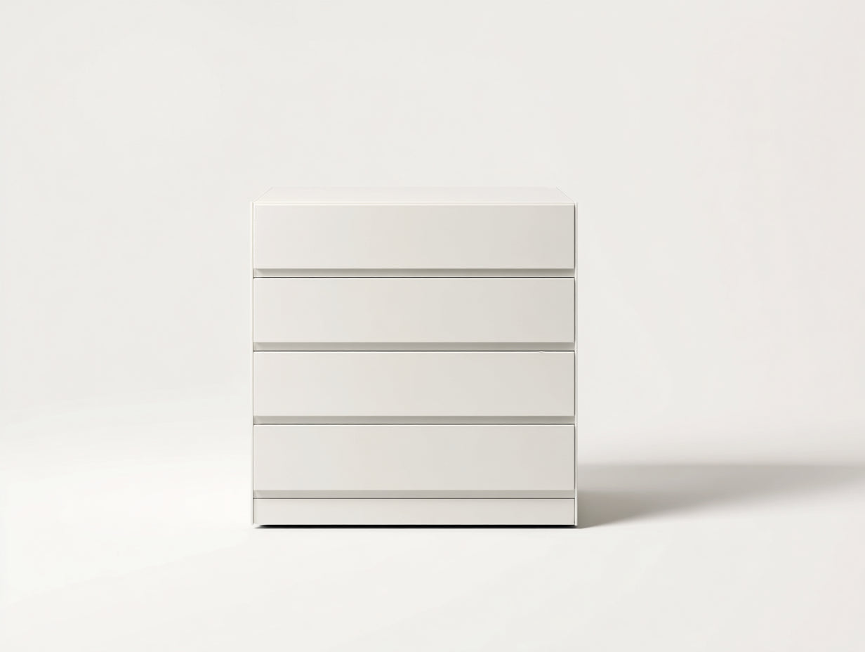 Comodino - legno - 84x43x88 cm - bianco - stile contemporaneo
