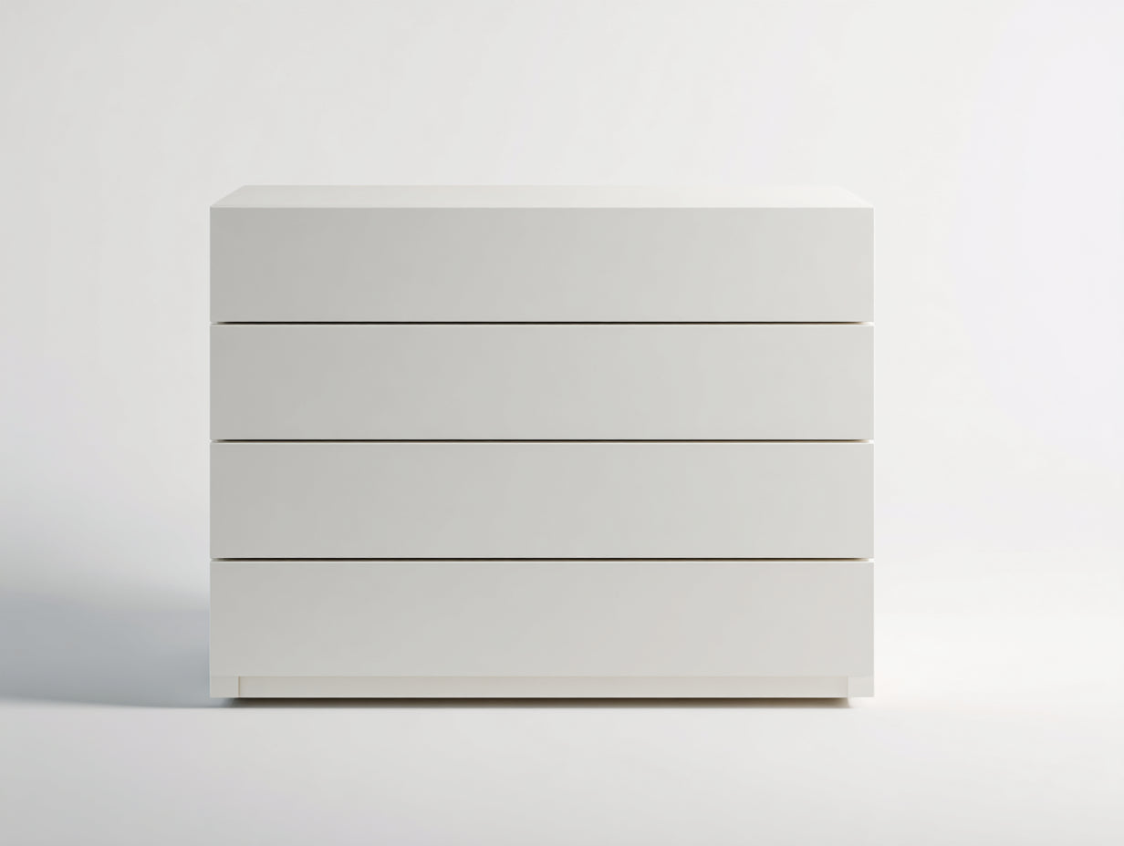 Comodino - legno - 118x49x82 cm - bianco - stile minimalista