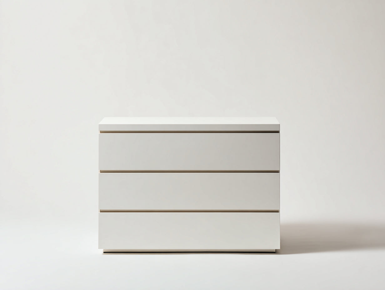 Comodino - legno - 88x42x72 cm - bianco - stile minimalista