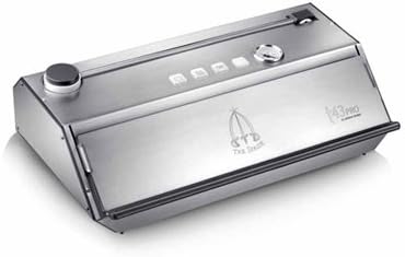 TRE SPADE Takaje T-43 PRO macchina sottovuoto - Struttura con elementi in vetro - Sistema elettrico per confezionamento alimenti - Bianco peso circa 8,2 kg per uso professionale