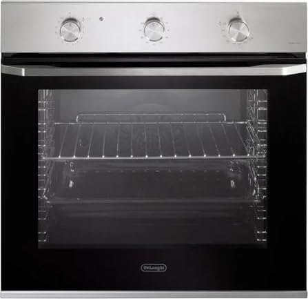 De Longhi NSFGE 9 XL - Forno a gas da incasso 60 cm Classe A - Cottura ventilata con funzione Grill - Finitura nera e inox Linea Life
