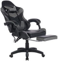 Sedia gaming ergonomica regolabile - Supporto testa lombare e poggiapiedi integrati - Portata fino a 150 kg con altezza regolabile - Nero grigio 64,5 x 52 x 116,5 cm