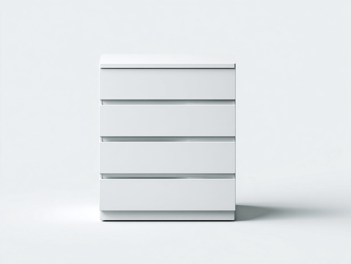 Comodino - legno - 79x42x98 cm - bianco - stile minimalista