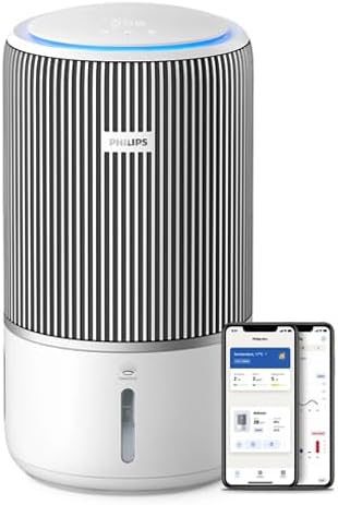 Philips AC3420 10 purificatore e umidificatore 2 in 1 - CADR 300 m3 ora per ambienti fino a 78 m2 - NanoCloud e AeraSense - WiFi app serbatoio 3,2 L
