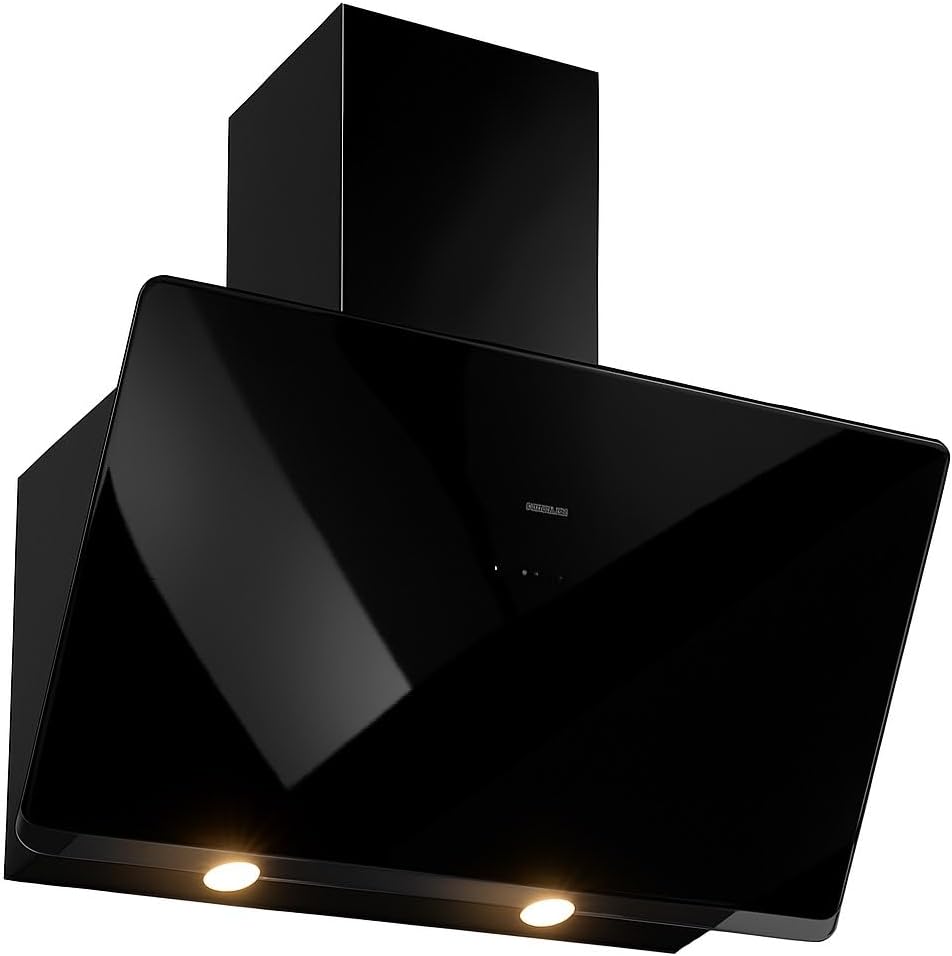 Silverline 3457.8.733.04 Soho Cappa aspirante a parete 80 cm - Flusso aria 627 m3 h con 3 velocità - Controllo touch Drop Control e LED - Nera 80 x 34 x 65 cm 63 dB