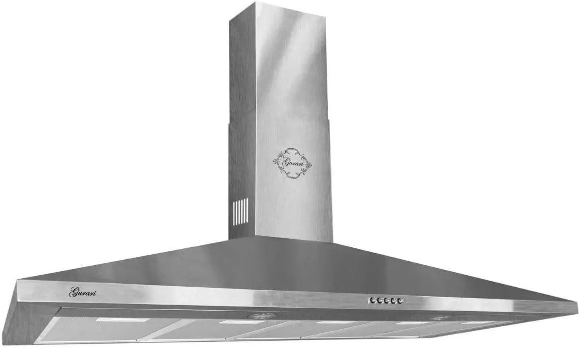 GCH C 147 IS 120 N Cappa aspirante a parete 120 cm - Flusso aria fino a 1000 m3 h con 3 livelli - Acciaio inox con filtri metallici lavabili - Scarico e ricircolo
