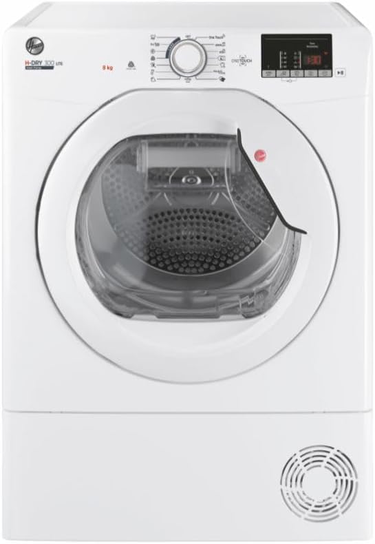 Hoover HLE H8A2DE S Asciugatrice 8 kg - Pompa di calore Classe A più - Libera installazione con carica frontale - Struttura in acciaio per asciugatura domestica
