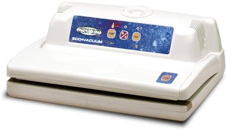 ECO VACUUM macchina sottovuoto 230 V - Struttura in plastica con alimentazione elettrica a cavo - Sistema per confezionamento e conservazione alimenti - Bianco peso 4 kg