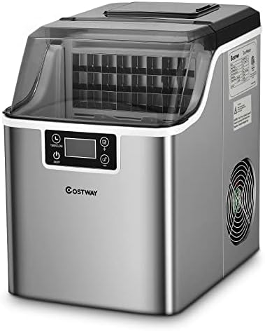 FANTAST - Macchina per cubetti di ghiaccio 18 kg al giorno - Ventiquattro cubetti in 15 minuti con serbatoio 3.2 L - Timer display LCD e alimentazione 220 V