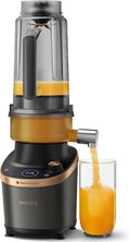 Philips Flip e Juice Serie 7000 HR3770 10 Frullatore 2 L - Tecnologia ProBlend Ultra con modulo spremiagrumi - Programmi preimpostati e app HomeID - Nero rame con pulizia rapida