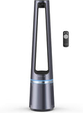 Rowenta Eclipse QU5030 - Purificatore d aria e ventilatore 2 in 1 - Dodici velocita con oscillazione e portata fino a 8 m - Argento silenzioso con Timer e modalita notte
