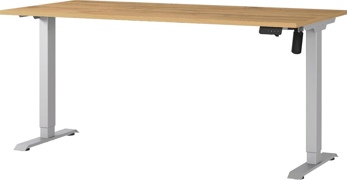 Germania 8024 638 scrivania elettrica regolabile - Piano 160 x 80 cm con altezza fino a 119 cm - Struttura ergonomica resistente ai graffi - Rovere Grandson argento