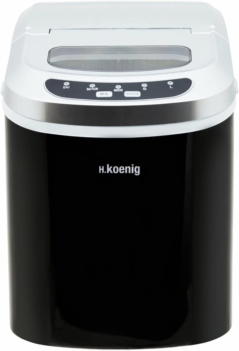Koenig KB12 macchina per ghiaccio - Produzione fino a 12 kg in 24 ore e ciclo in circa 13 minuti - Due misure di cubetti senza impianto idraulico - Compatta in acciaio inox