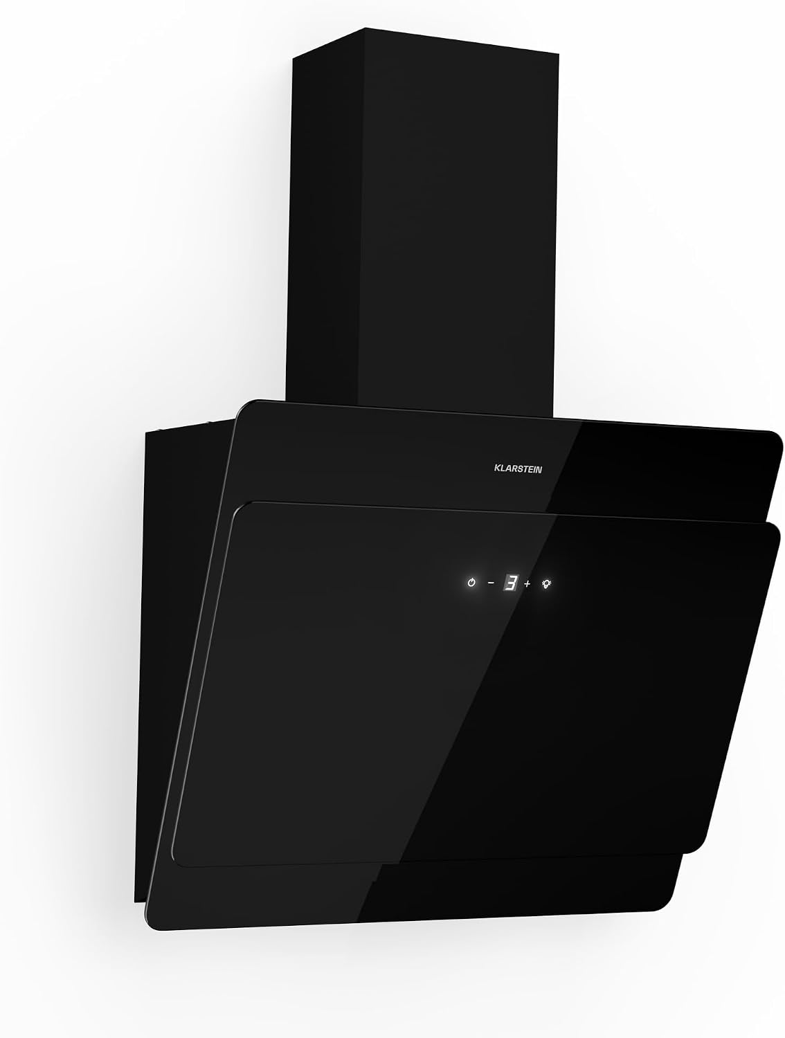 Klarstein Cappa aspirante da incasso 60 cm - Flusso aria fino a 607 m3 h - Filtro in alluminio lavabile in lavastoviglie - Nera con touch control e illuminazione LED