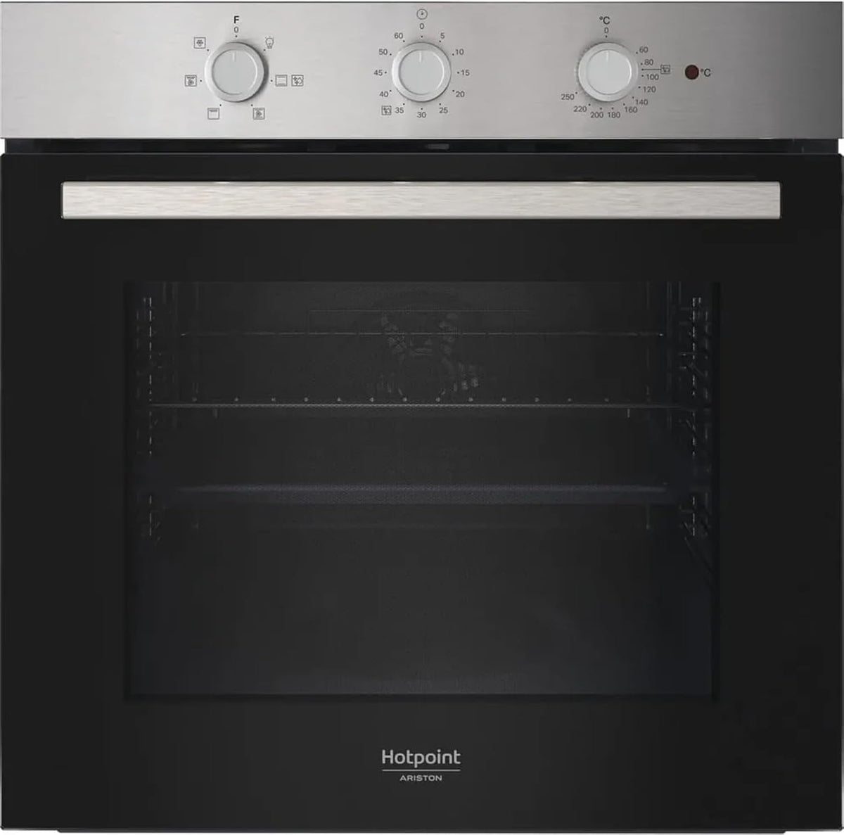 Hotpoint Ariston HAO 235H X Forno da incasso 60 L - Alimentazione elettrica - Riscaldamento radiante per preparazioni quotidiane - Finitura nera per cucina domestica