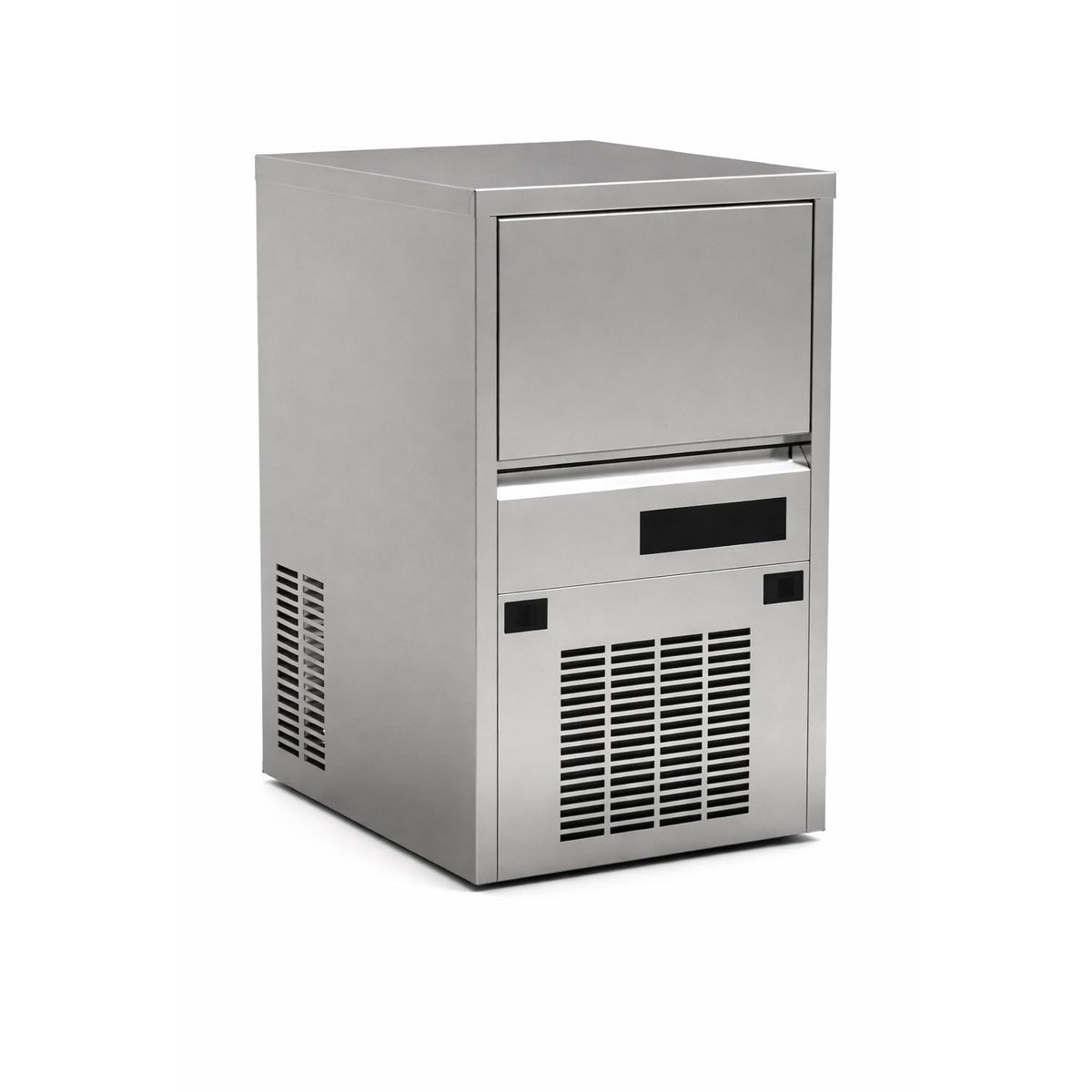 Macchina per ghiaccio commerciale 20 kg in 24 ore - Cubetti pieni con raffreddamento ad aria - Capacità raccolta 6 kg - 150 W 230 V 39 x 46 x 60 cm