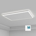 Pannello infrarossi da soffitto 590 W - Riscaldamento radiante con illuminazione LED - Termostato programmabile e telecomando - Bianco rettangolare per interno