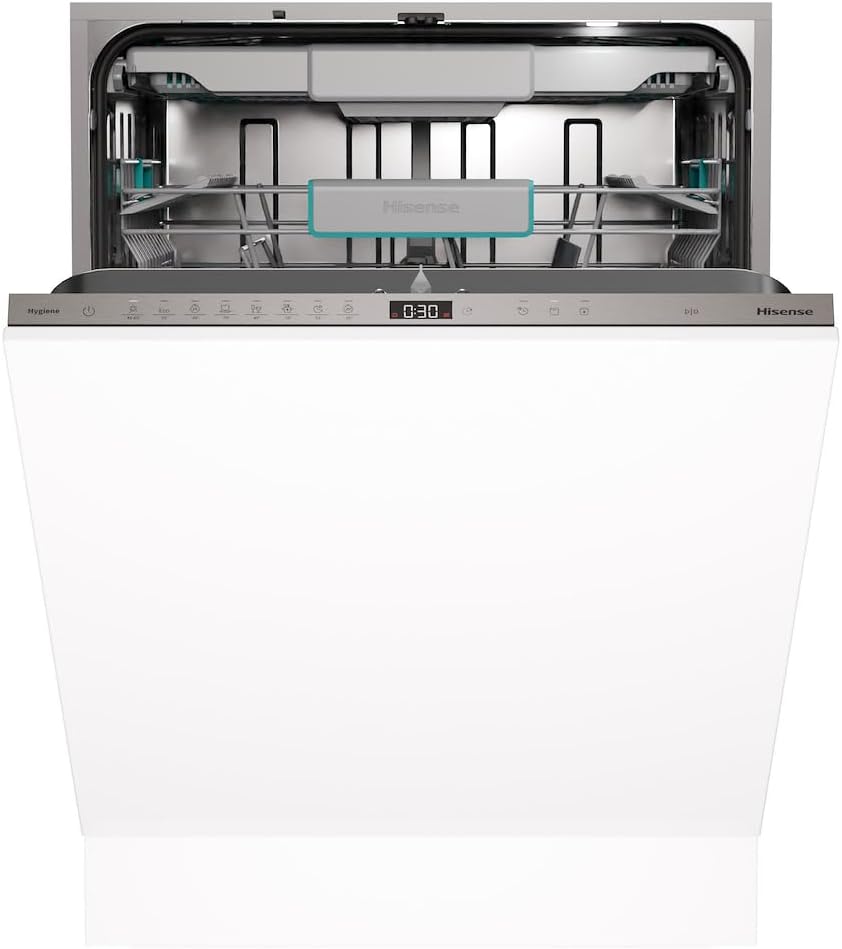 HV663A65 Lavastoviglie da incasso 16 coperti - Scomparsa totale Classe energetica A - Cestello regolabile con programmi automatico ed Eco - Bianca peso 31,1 kg per stoviglie quotidiane