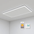 Pannello riscaldante a infrarossi - Riscaldamento da soffitto 840 W con LED - Termostato programmabile WiFi e controllo tramite App - Bianco rettangolare per interni