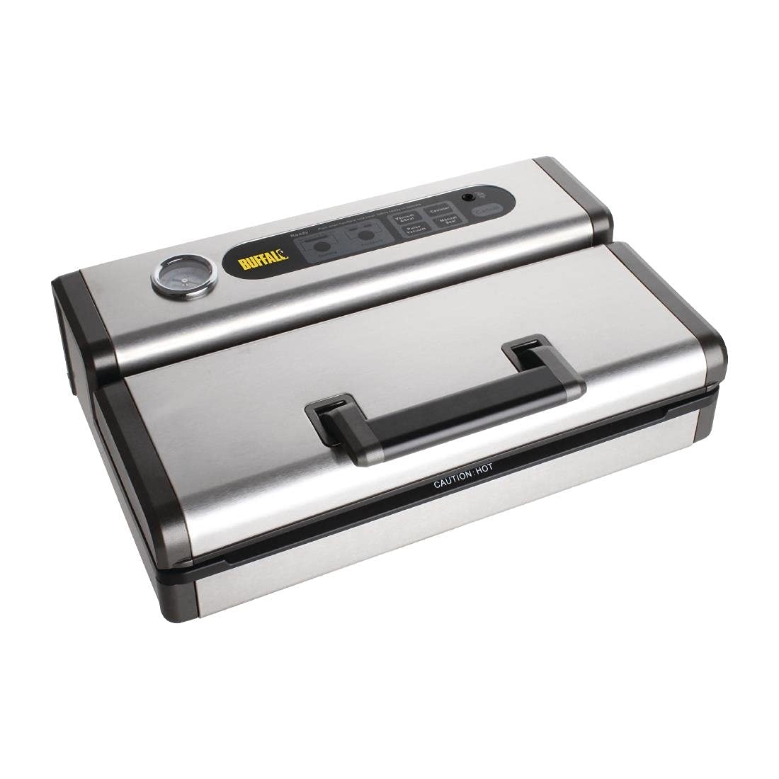 Buffalo CN514 Macchina sottovuoto 30 cm - Struttura in acciaio inossidabile - Sigillatrice compatta per confezionamento alimentare - Argento peso circa 3,5 kg per cucina
