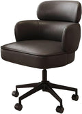 YCKEGEW sedia direzionale regolabile - Schienale medio e braccioli imbottiti - Altezza regolabile con rotelle per computer - Nera con gambe nere 70 x 41 x 56 cm