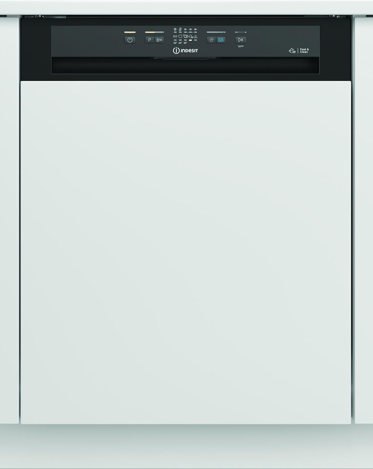 Indesit I3B L634 B lavastoviglie semi incasso - 14 coperti con struttura in acciaio inox - Comandi a pulsante e tre impostazioni - Nera 59,8 x 55,5 x 82 cm peso 37,5 kg