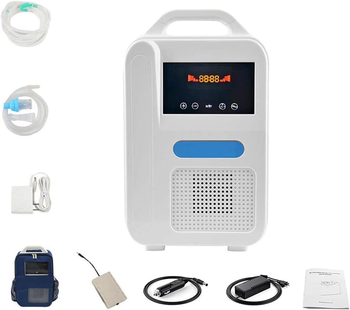 Concentratore di ossigeno portatile - Macchina per ossigeno con batteria ricaricabile rimovibile - Funzione nebulizzatore per casa e auto - Modello 3615607782 64903594