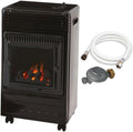 FAVEX Ektor Fire - Riscaldatore supplementare a gas per interni fino a 35 m2 - Tre livelli di potenza con effetto fuoco - Nero con tecnologia Intra Blue e sicurezza ODS