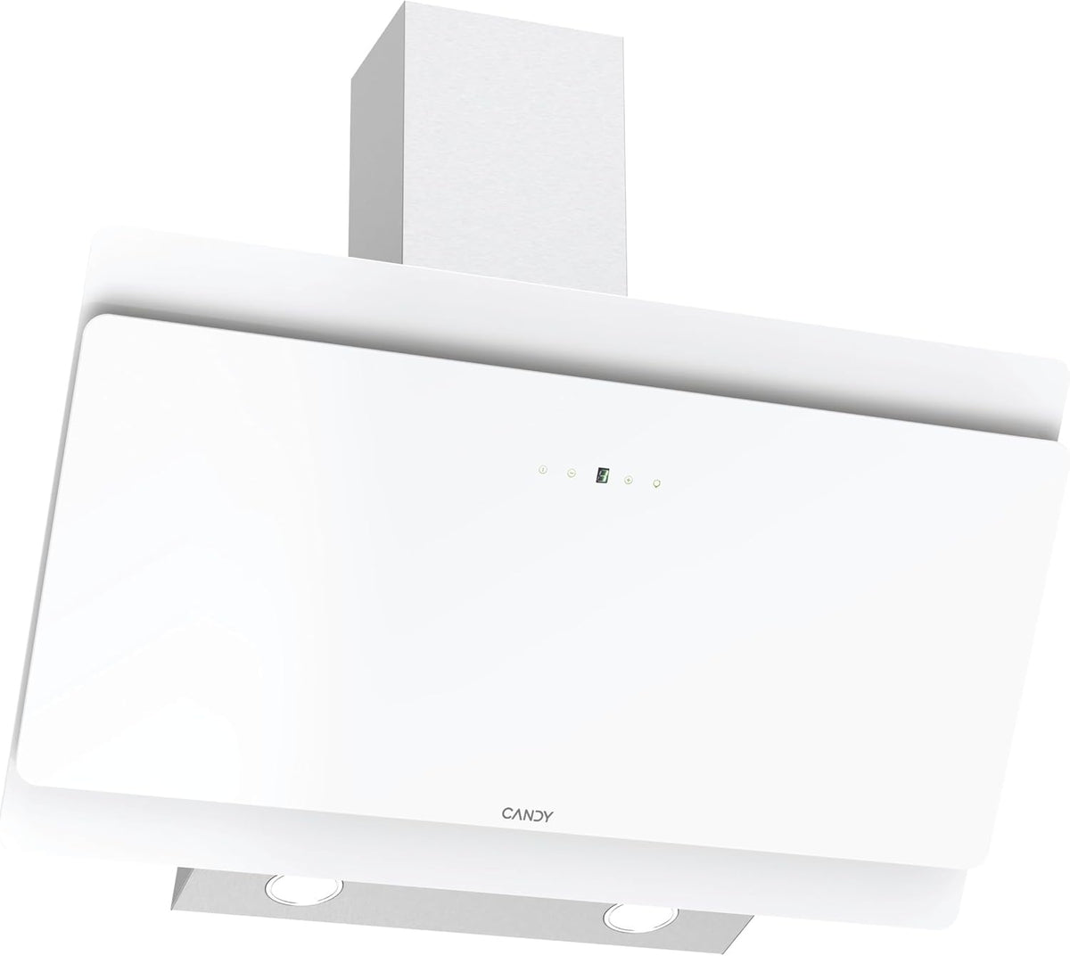 Candy CVMA 90 W cappa aspirante 90 cm - 4 livelli di potenza con timer e valvola antiritorno - Filtri carbone pannello antigrasso e LED - Vetro bianco 60 dB 213 W