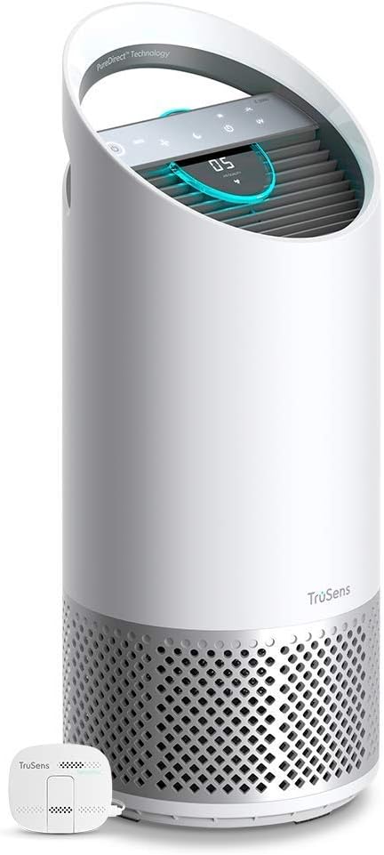 Leitz TruSens Z 2000 purificatore aria - Per ambienti fino a 35 m2 - Lampada UV C contro particelle e odori - Bianco argento 23 x 23 x 56 cm