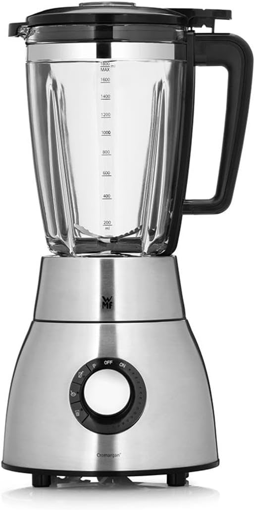 WMF Kult Pro Frullatore 1400 W - Fino a 25000 giri min con contenitore in vetro da 1,8 L - Velocità variabili e funzione intervallo - Cromargan opaco per frullati