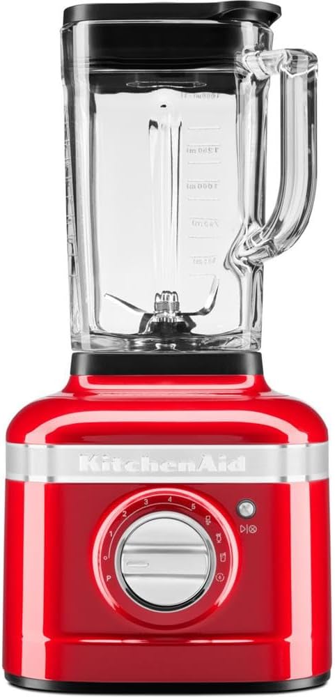 KitchenAid K400 frullatore da tavolo 1200 W - Caraffa in vetro 1,4 L - Tre programmi preimpostati e cinque velocità per smoothie - Rosso Imperiale 22,9 x 19,3 x 40,1 cm
