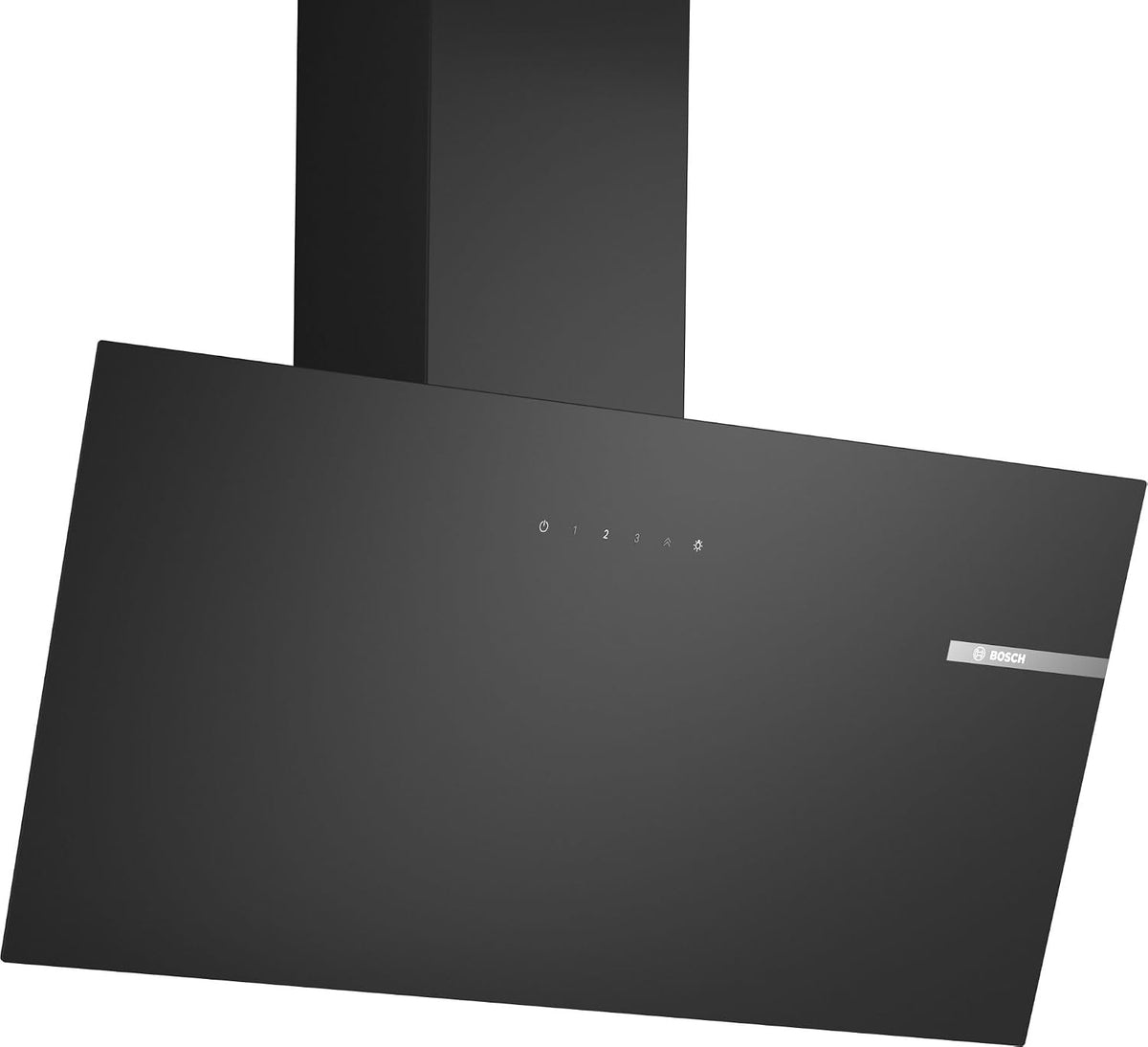 Bosch DWK85DK60 Serie 2 Cappa aspirante a parete 80 cm - Struttura in alluminio e vetro nero - Illuminazione LED e funzionamento silenzioso - Reset automatico velocità intensiva