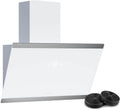 Klarstein FlashLine Cappa aspirante inclinata 60 cm - Classe A più con flusso aria 524 m3 h - Touchscreen LED e filtri antigrasso antiodore - Scarico e ricircolo 34,5 dB