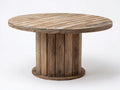 Tavolo da giardino-Legno-132x132x75 cm-Legno naturale-Rustico
