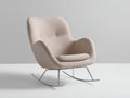 Sedia a dondolo - Tessuto-acciaio - 78x84x98 cm - Beige chiaro - Moderno