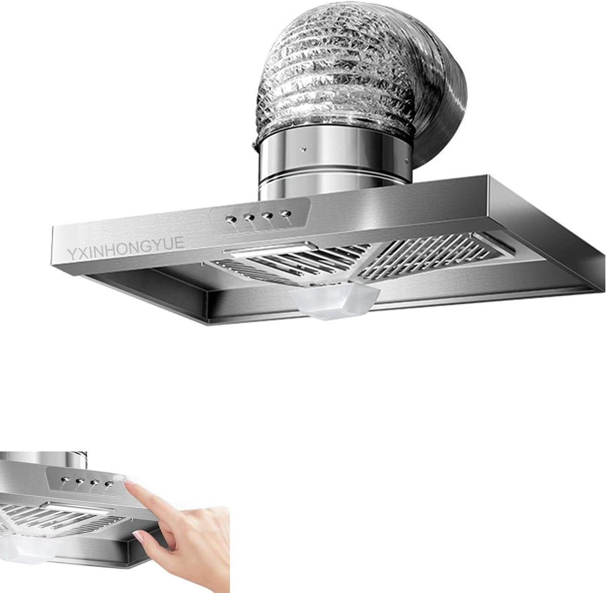 YXINHONGYUE Ventilatore aspiratore 10 pollici - Acciaio inox 220 V ad alta potenza - Montaggio a parete per ventilazione - Per hotel ristoranti bagni e ambienti commerciali