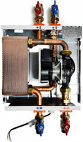 Kit scambiatore 34 piastre 30 35 kW - Modulo interfaccia per caldaia e termoprodotto - Circolatore classe A integrato - Installazione a parete per interno