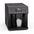 Klarstein Eiszeit - Macchina per cubetti di ghiaccio 15 kg al giorno - Tre formati con serbatoio 3 L e display LCD - Acciaio inox nero con potenza 165 W