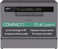 Candy Rapido CP 6E51LS lavastoviglie compatta - 6 coperti con 8 programmi e ciclo rapido 35 minuti - Partenza ritardata e controllo touch - Argento 55 x 50,1 x 44,3 cm 51 dB