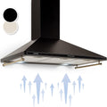 Klarstein cappa aspirante inclinata 90 cm - Portata aria 645 m3 h con aspirazione smart - Filtro antigrasso in alluminio lavabile e LED - Nera in alluminio e metallo a basso rumore