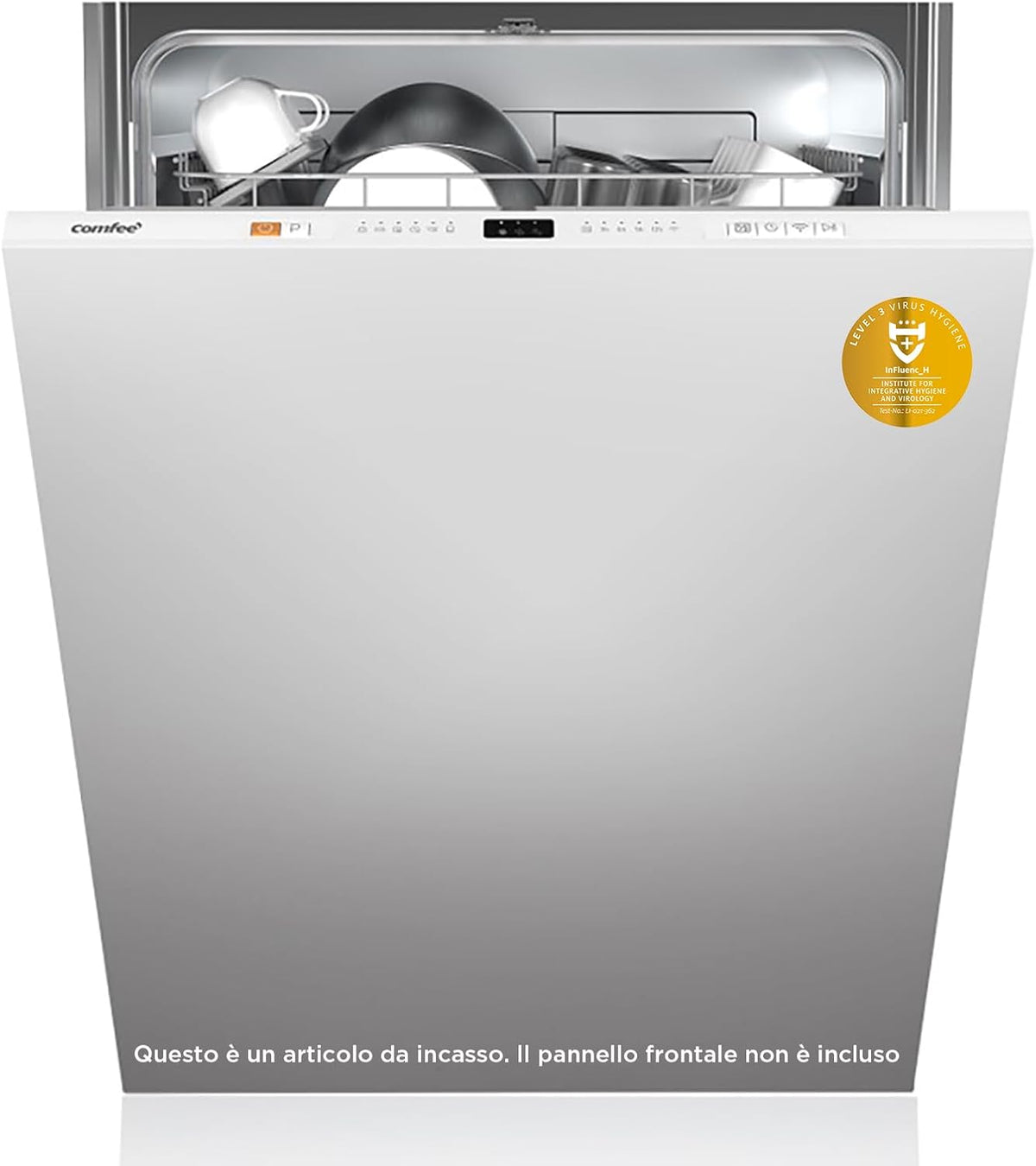 COMFEE CDWPB1215P W Lavastoviglie da incasso 12 coperti - 8 programmi con mezzo carico - Home Connect Cloud Wash e asciugatura extra - Inox 59,8 cm 47 dB con partenza ritardata