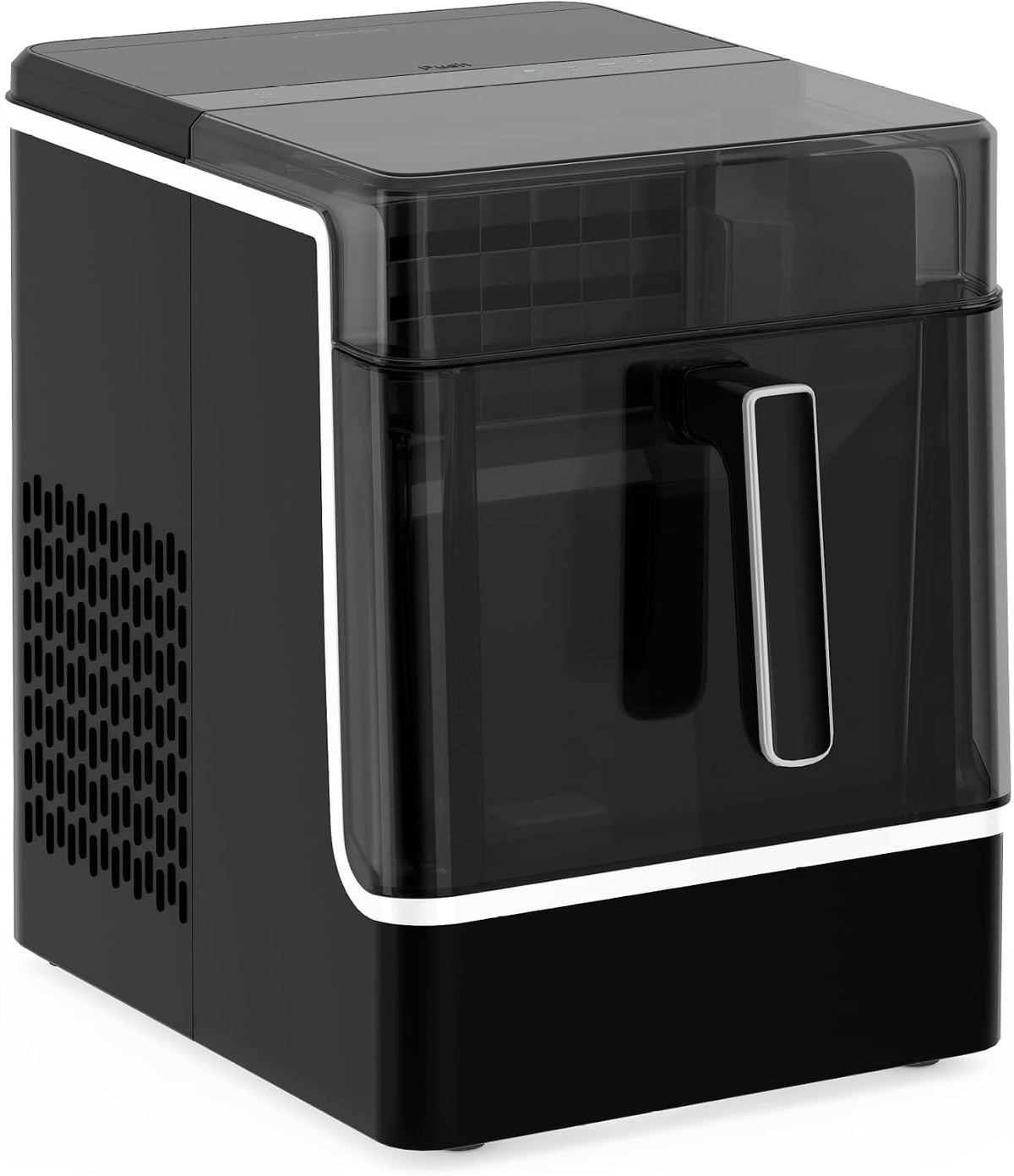 Klarstein TK49 VSteel 23Kg BK - Macchina per cubetti di ghiaccio 23 kg al giorno - Trentadue cubetti in 17 minuti - Acciaio inox nero con autopulizia e pannello controllo