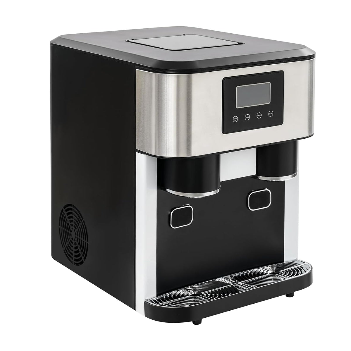CHIMHOON macchina per ghiaccio 3 in 1 da banco - Produzione cubetti con tritaghiaccio integrato - Erogazione acqua fredda - Struttura compatta 34 x 45,5 x 45,5 cm