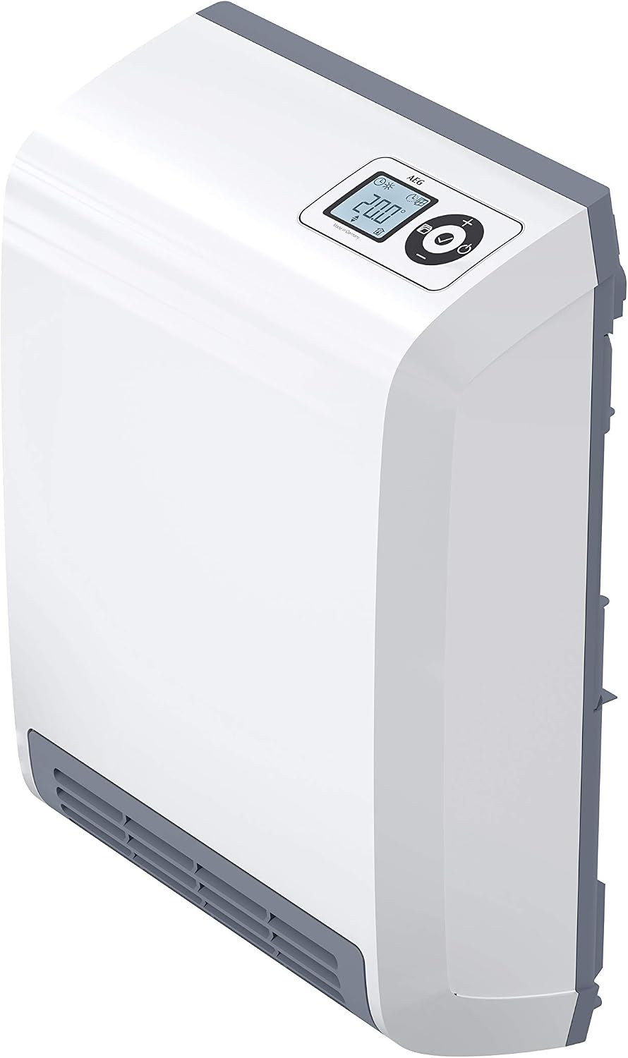 AEG termoventilatore elettrico 2 kW - Riscaldamento rapido per ambienti interni - Display LCD e timer settimanale - Rilevamento finestra aperta colore bianco