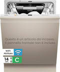 COMFEE CDWPB1415P S W EU Lavastoviglie da incasso 14 coperti - 8 programmi con mezzo carico - IoT Cloud Wash e Hygiene Wash 72 gradi - Inox con asciugatura extra 58 dB