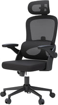 SIHOO M102C - Sedia ergonomica da ufficio nera con braccioli ribaltabili - Supporto lombare regolabile per scrivania e casa - Struttura 75 x 65 x 126 cm